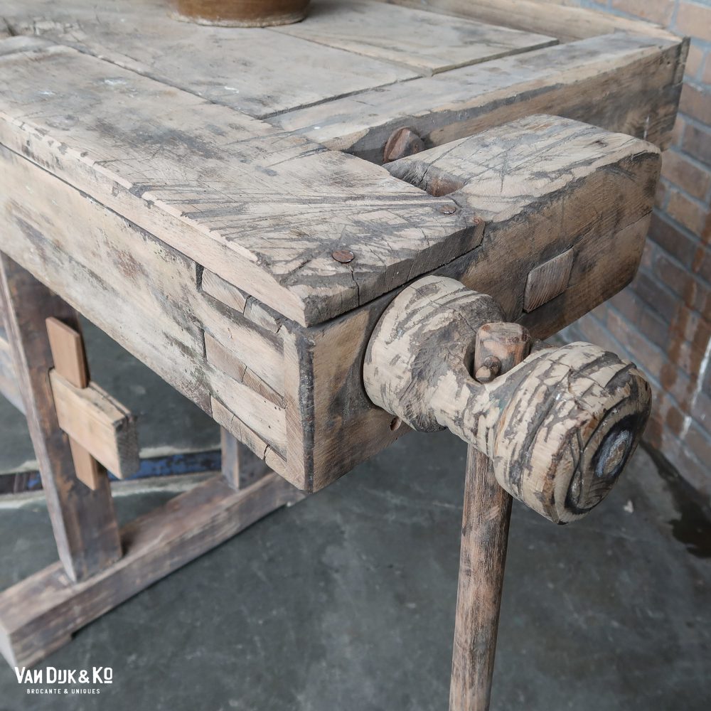 Brocante Hongaarse werkbank - Afbeelding 3