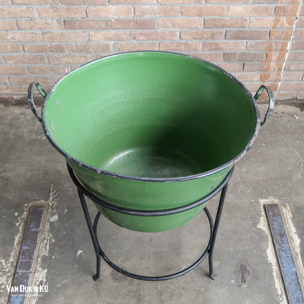 Emaille pot met standaard - Afbeelding 2