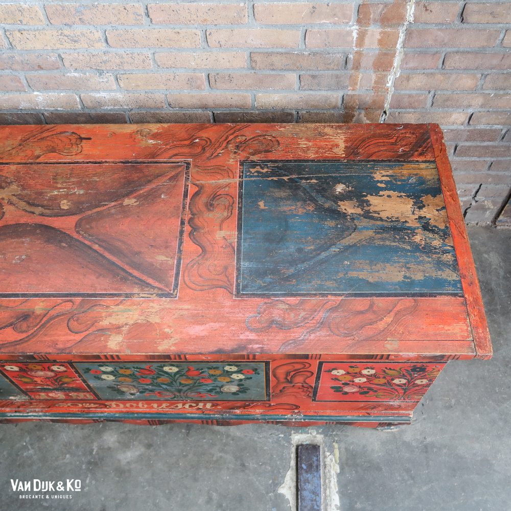 Handbeschilderde houten kist - Afbeelding 6