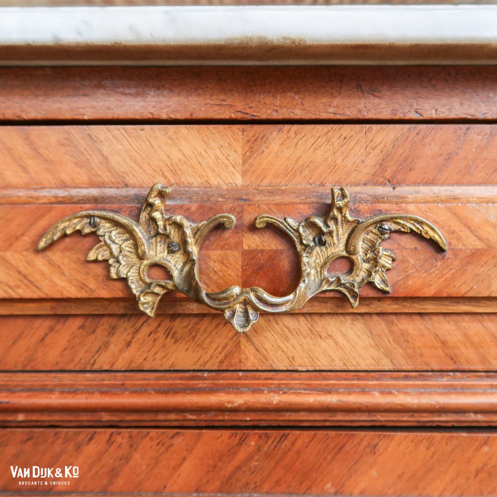 Brocante kaptafel met marmer - Afbeelding 12