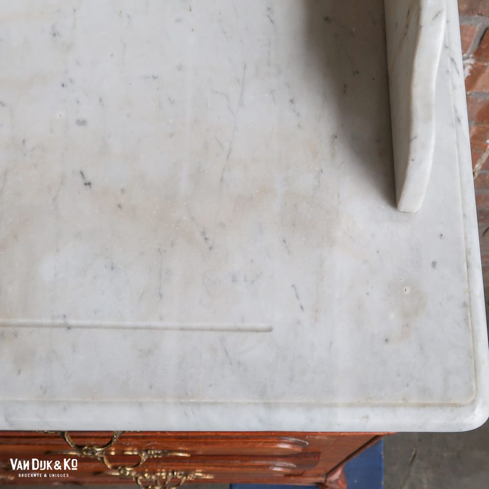 Brocante kaptafel met marmer - Afbeelding 9