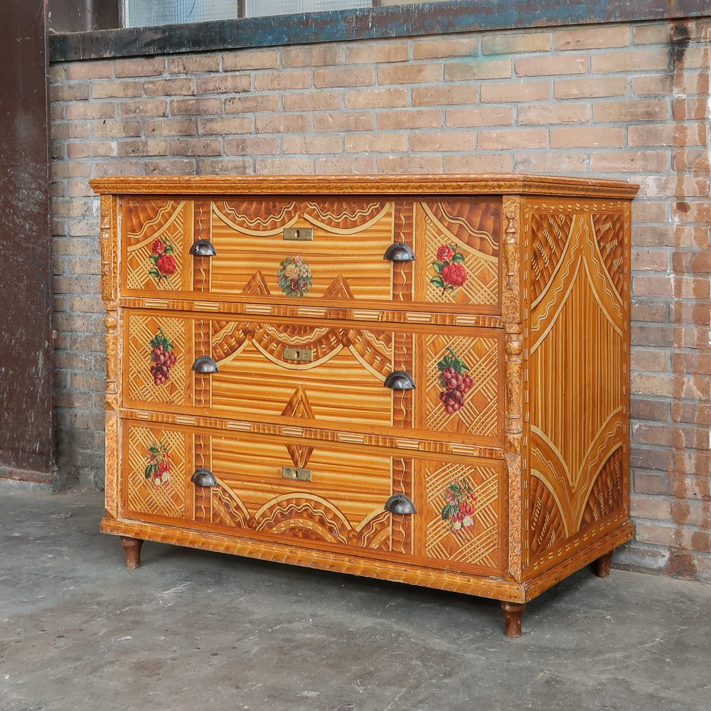 Brocante commode met print - Afbeelding 2