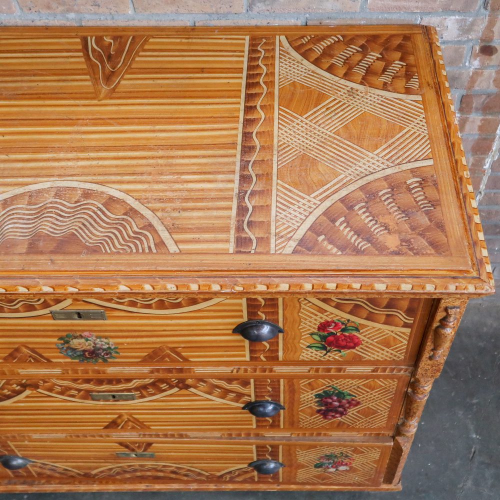Brocante commode met print - Afbeelding 5