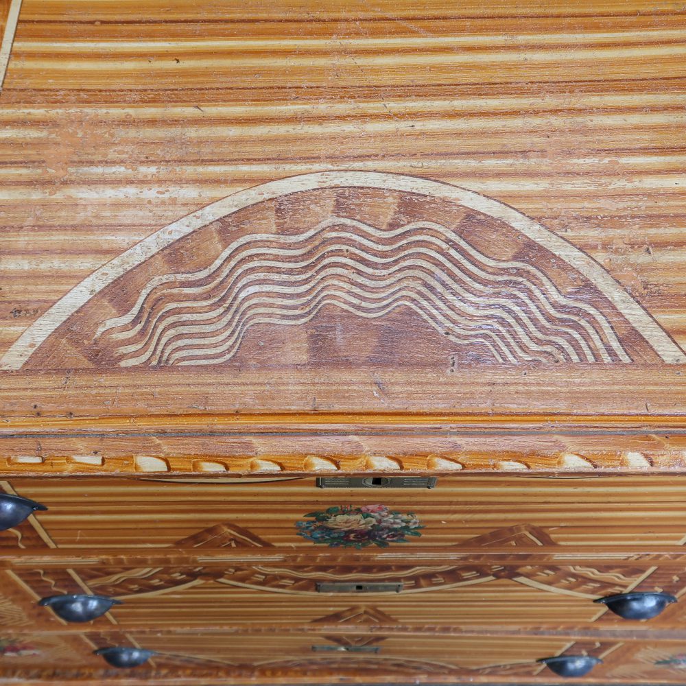 Brocante commode met print - Afbeelding 6