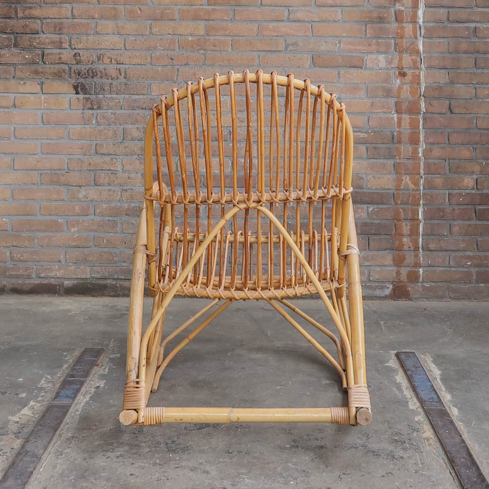 Vintage rotan schommelstoel - Afbeelding 4