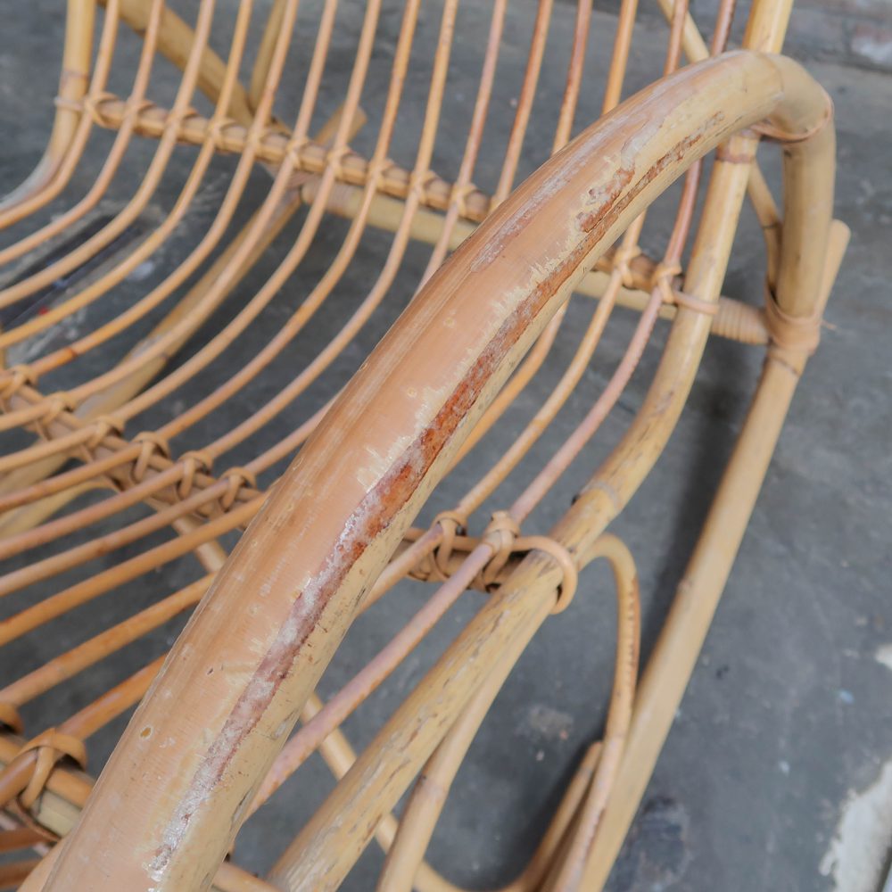 Vintage rotan schommelstoel - Afbeelding 6
