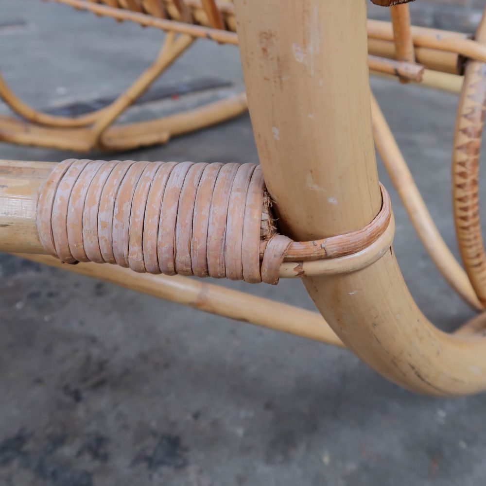 Vintage rotan schommelstoel - Afbeelding 8
