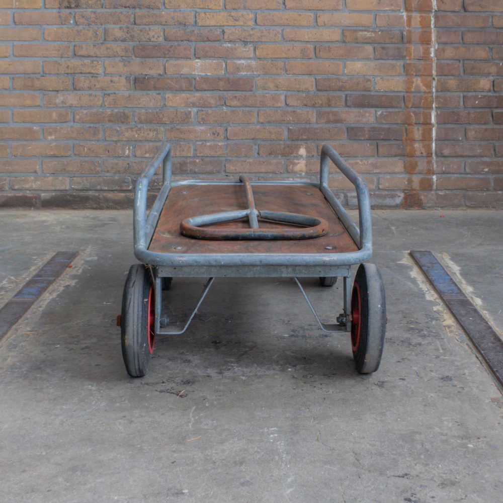 Industriële vintage trekwagen - Afbeelding 3