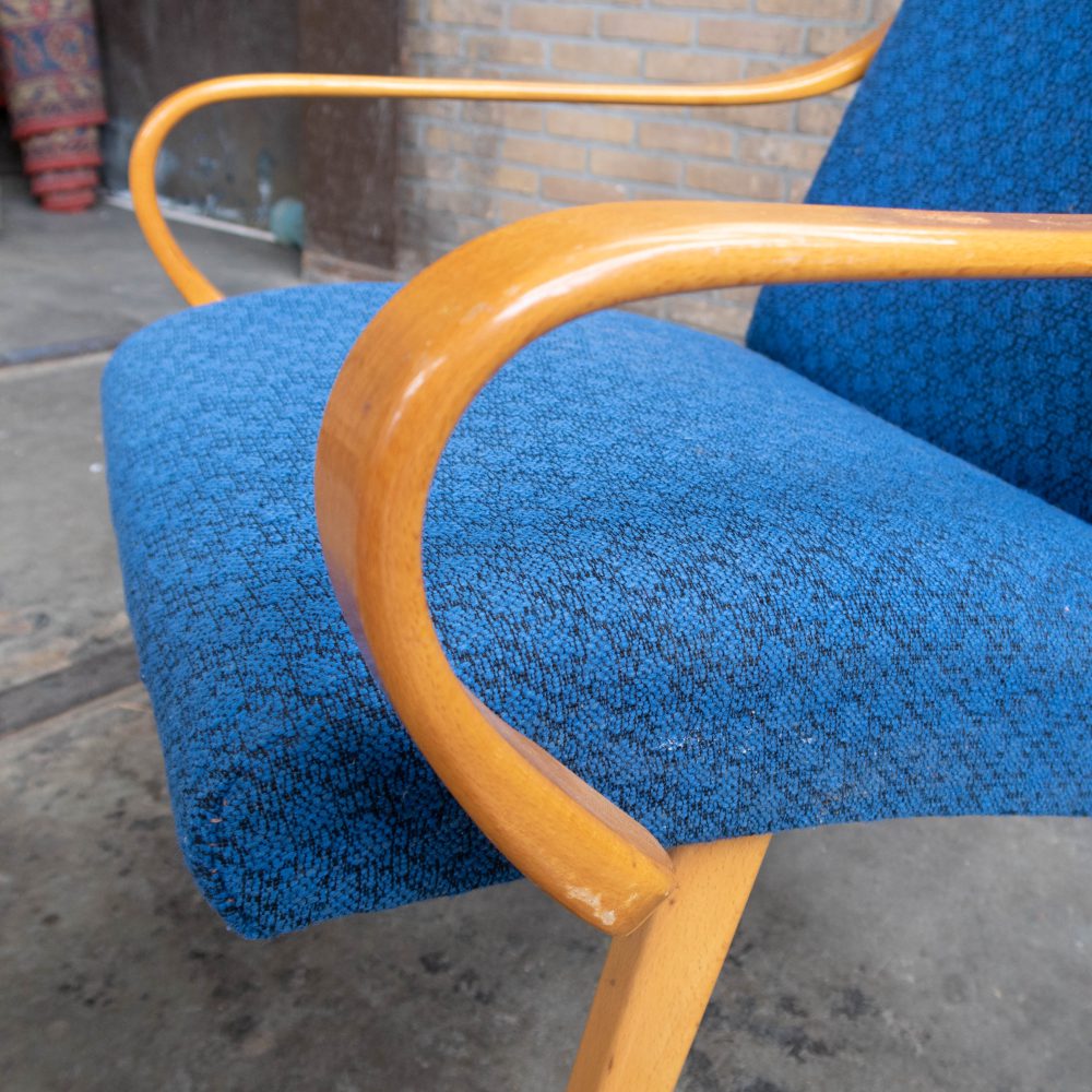 Blauwe vintage fauteuil - Afbeelding 6