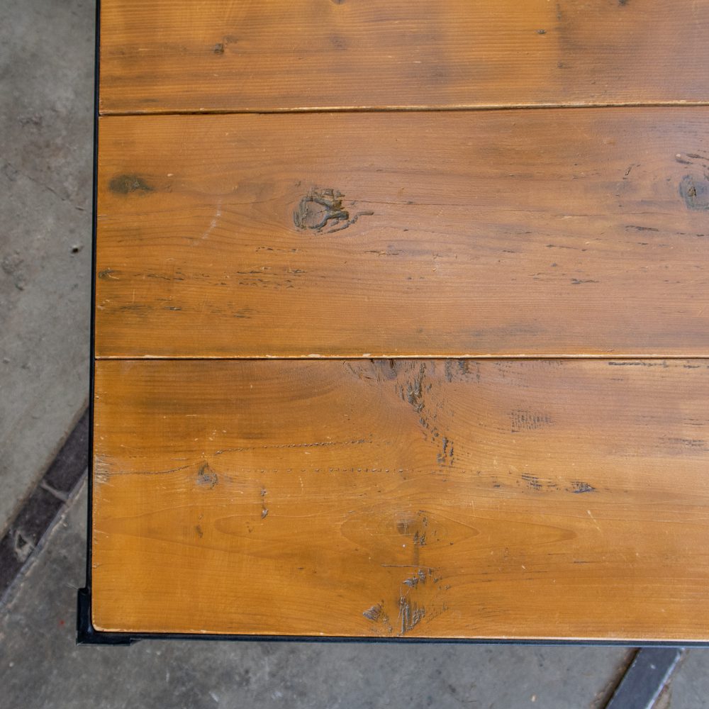 Industriële tafel met houten blad - Afbeelding 3