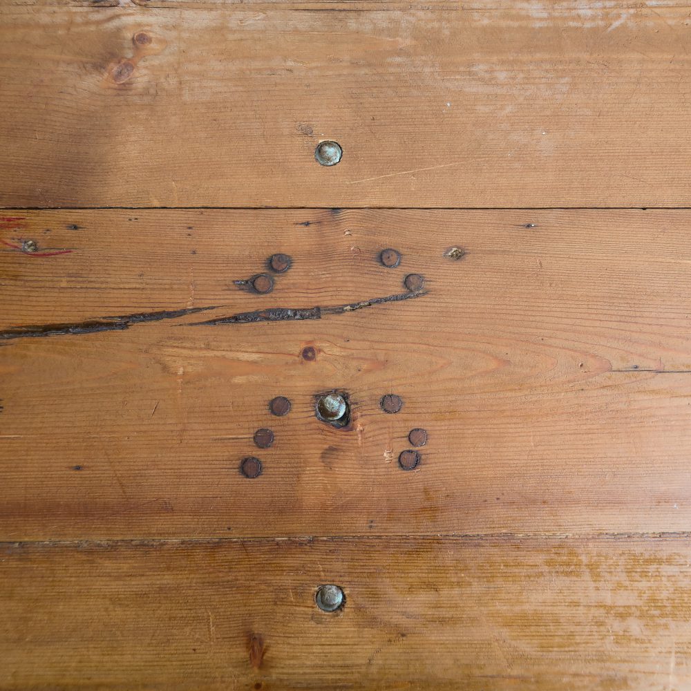 Vintage robuuste werktafel groot - Afbeelding 10
