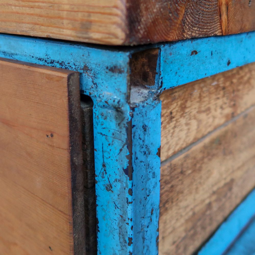 Vintage robuuste werktafel groot - Afbeelding 11