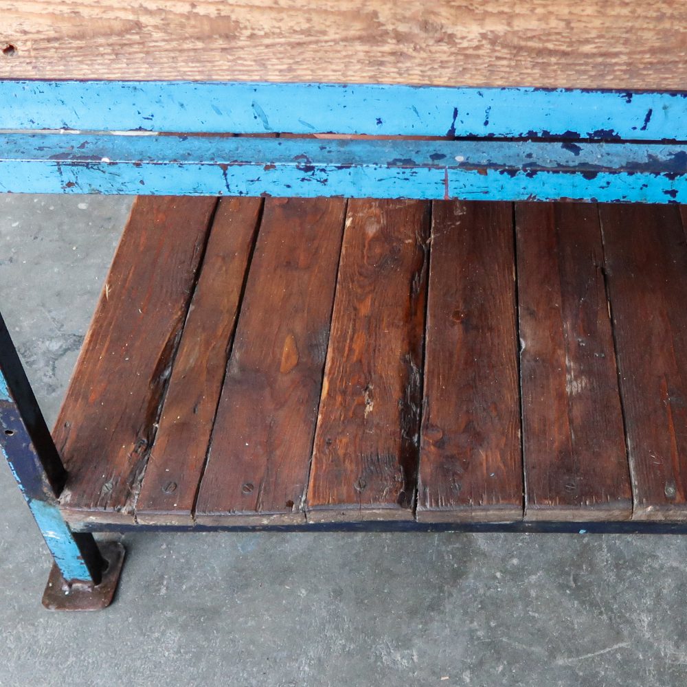 Vintage robuuste werktafel groot - Afbeelding 13