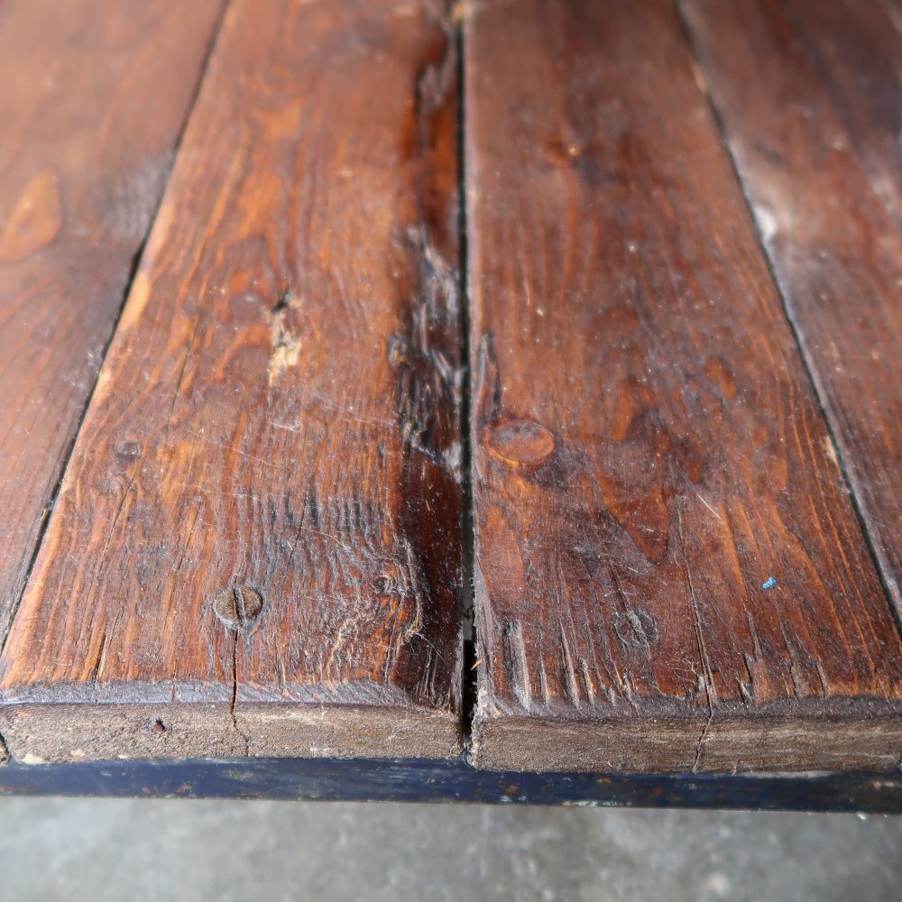 Vintage robuuste werktafel groot - Afbeelding 14