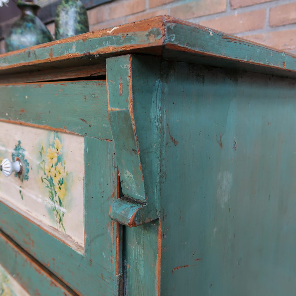 Brocante commode met print - Afbeelding 7