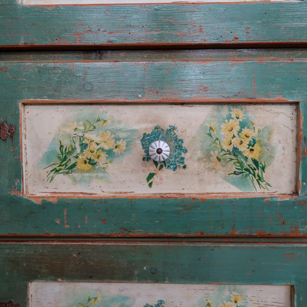Brocante commode met print - Afbeelding 9