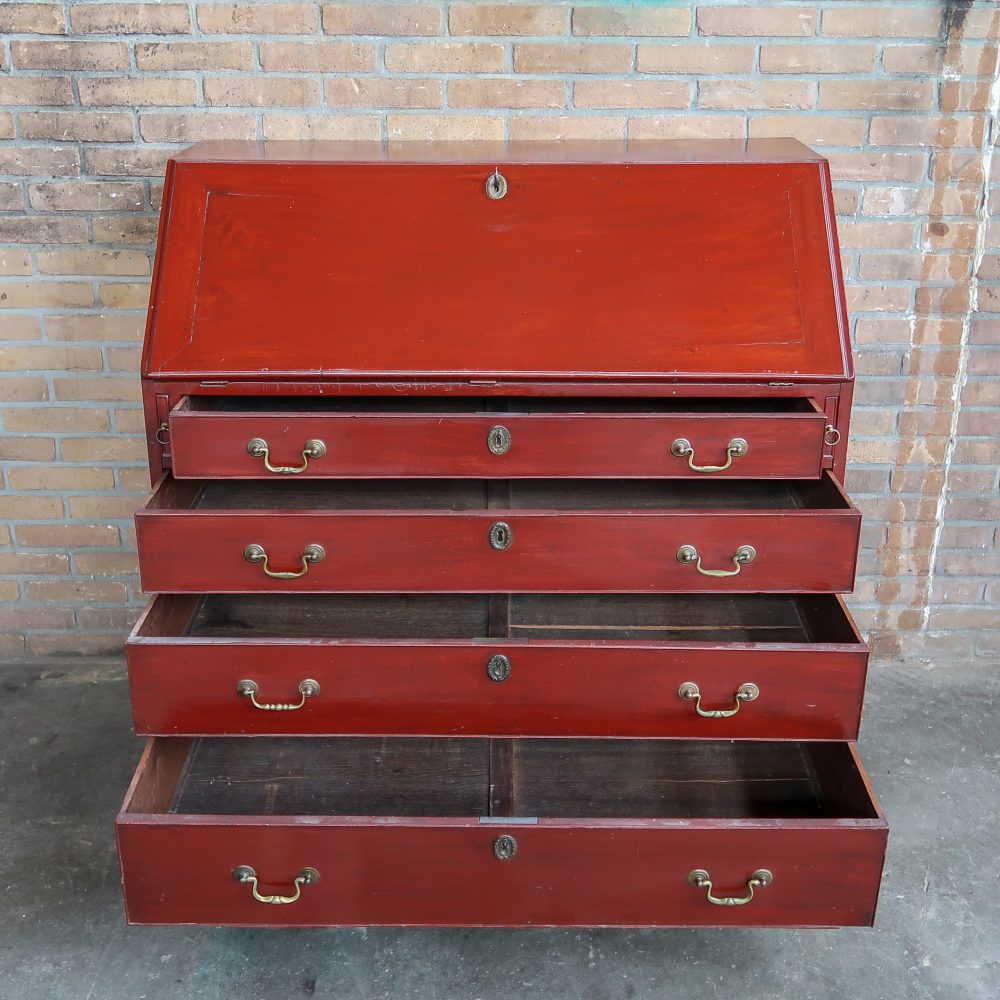 Houten secretaire met lades - Afbeelding 3