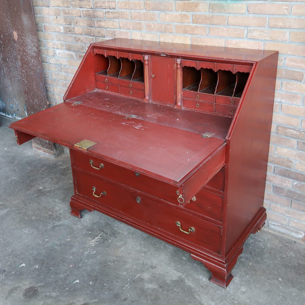 Houten secretaire met lades - Afbeelding 8