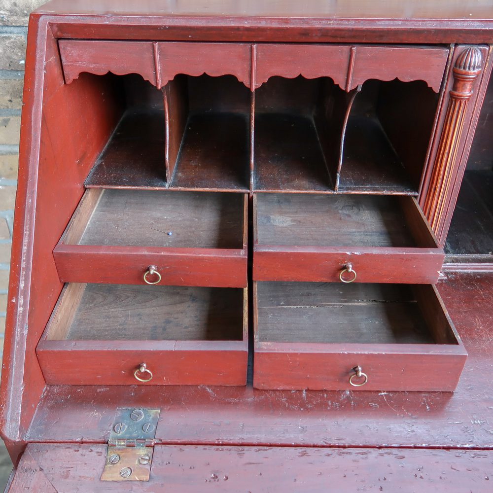 Houten secretaire met lades - Afbeelding 6
