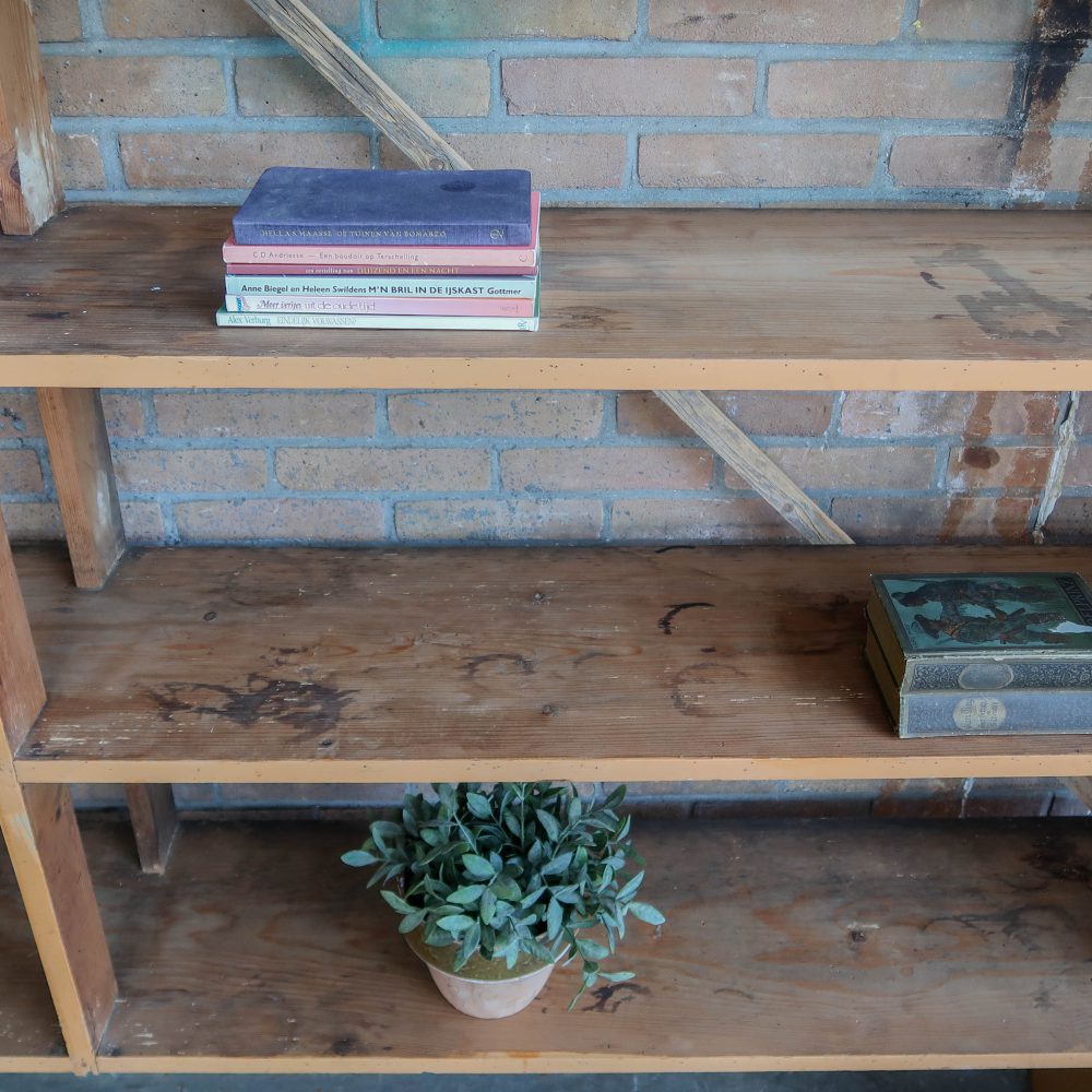 Brocante boekenrek met lades - Afbeelding 5
