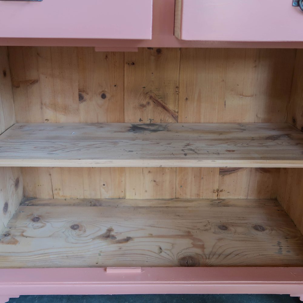 Brocante roze commode - Afbeelding 4
