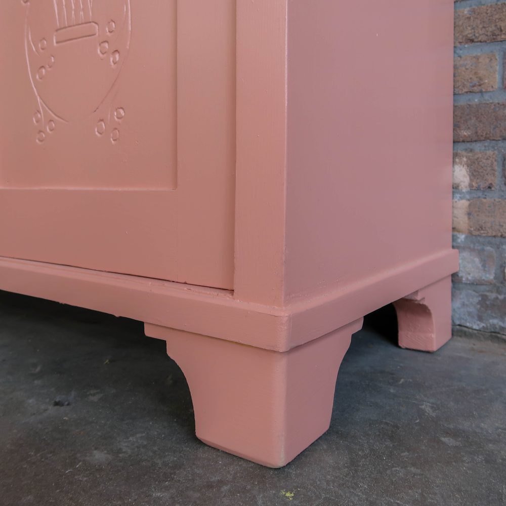 Brocante roze commode - Afbeelding 9