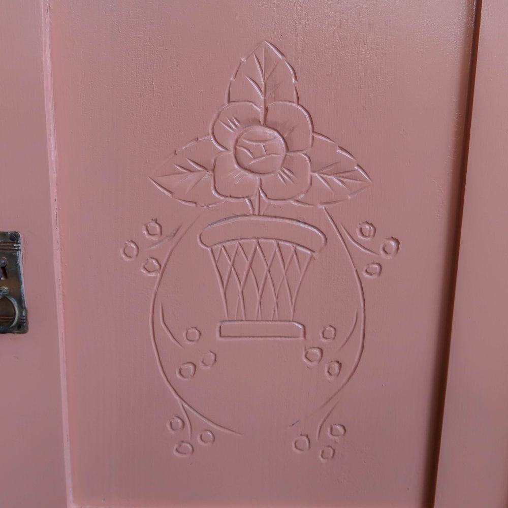 Brocante roze commode - Afbeelding 8