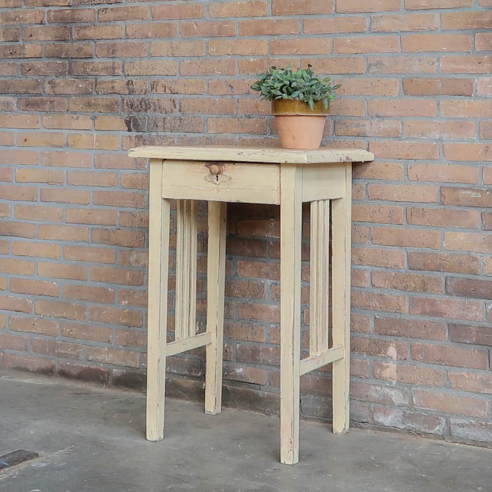Creme brocante bijzettafeltje - Afbeelding 2