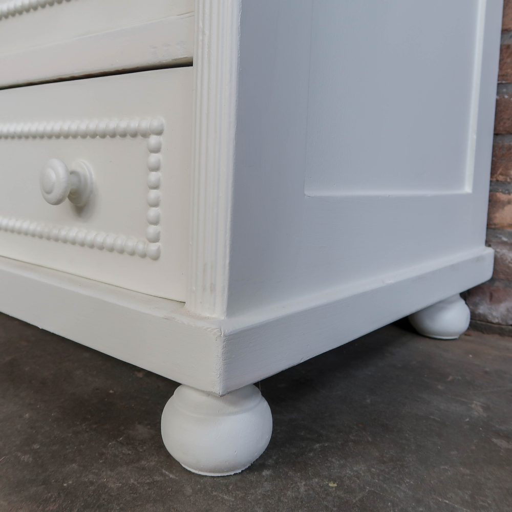 Brocante eendeurs linnenkast met spiegel - Afbeelding 10