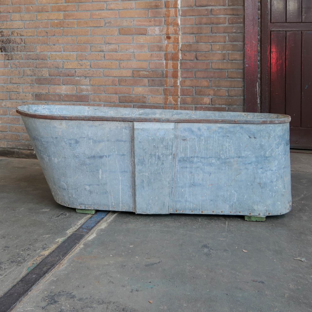 zinken bad op houten pootjes - Afbeelding 4
