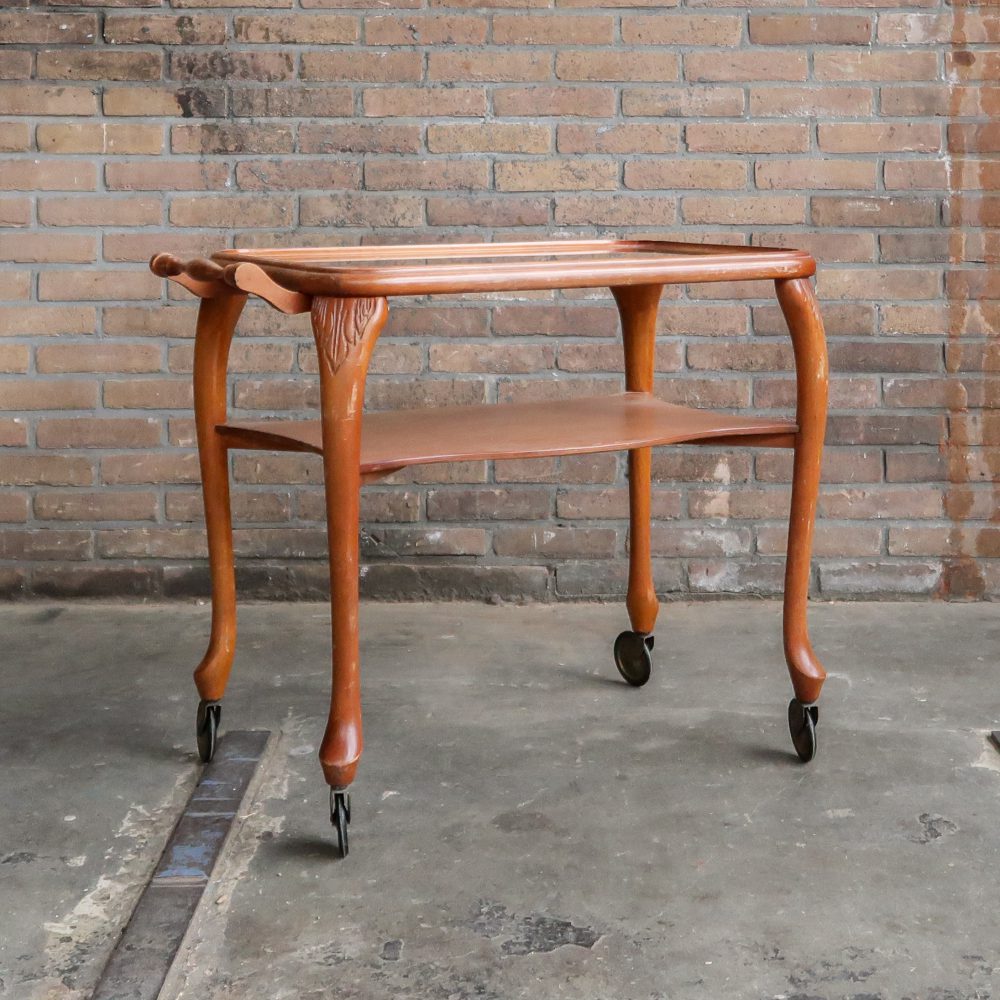 Vintage trolley met webbing blad