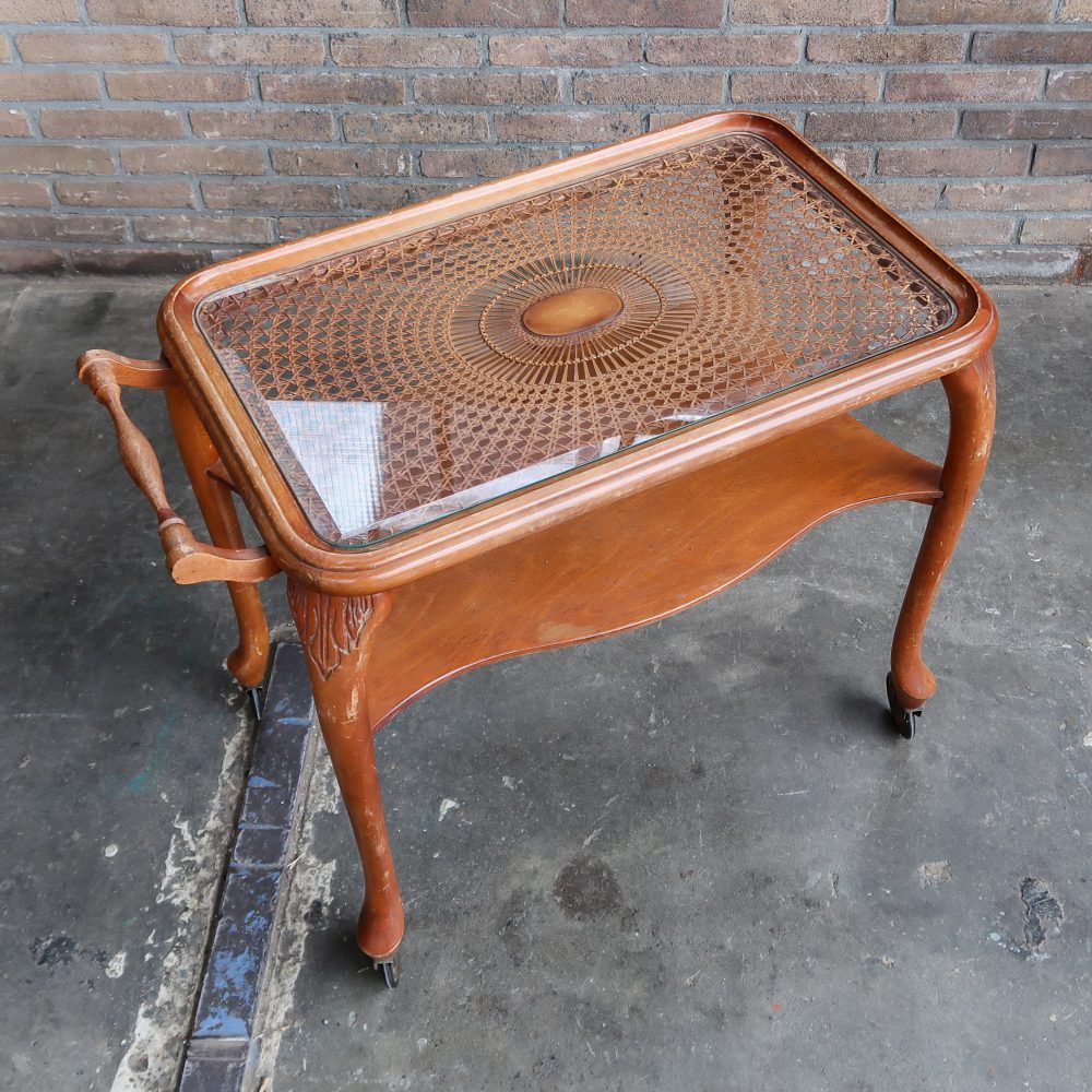 Vintage trolley met webbing blad - Afbeelding 2