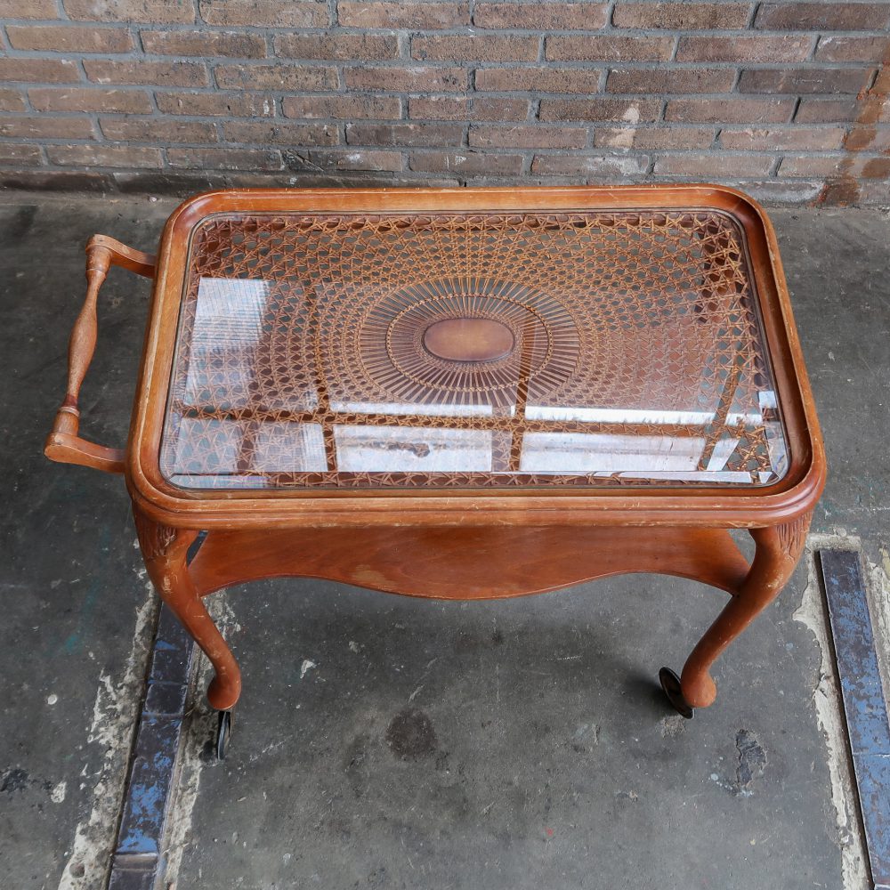 Vintage trolley met webbing blad - Afbeelding 3