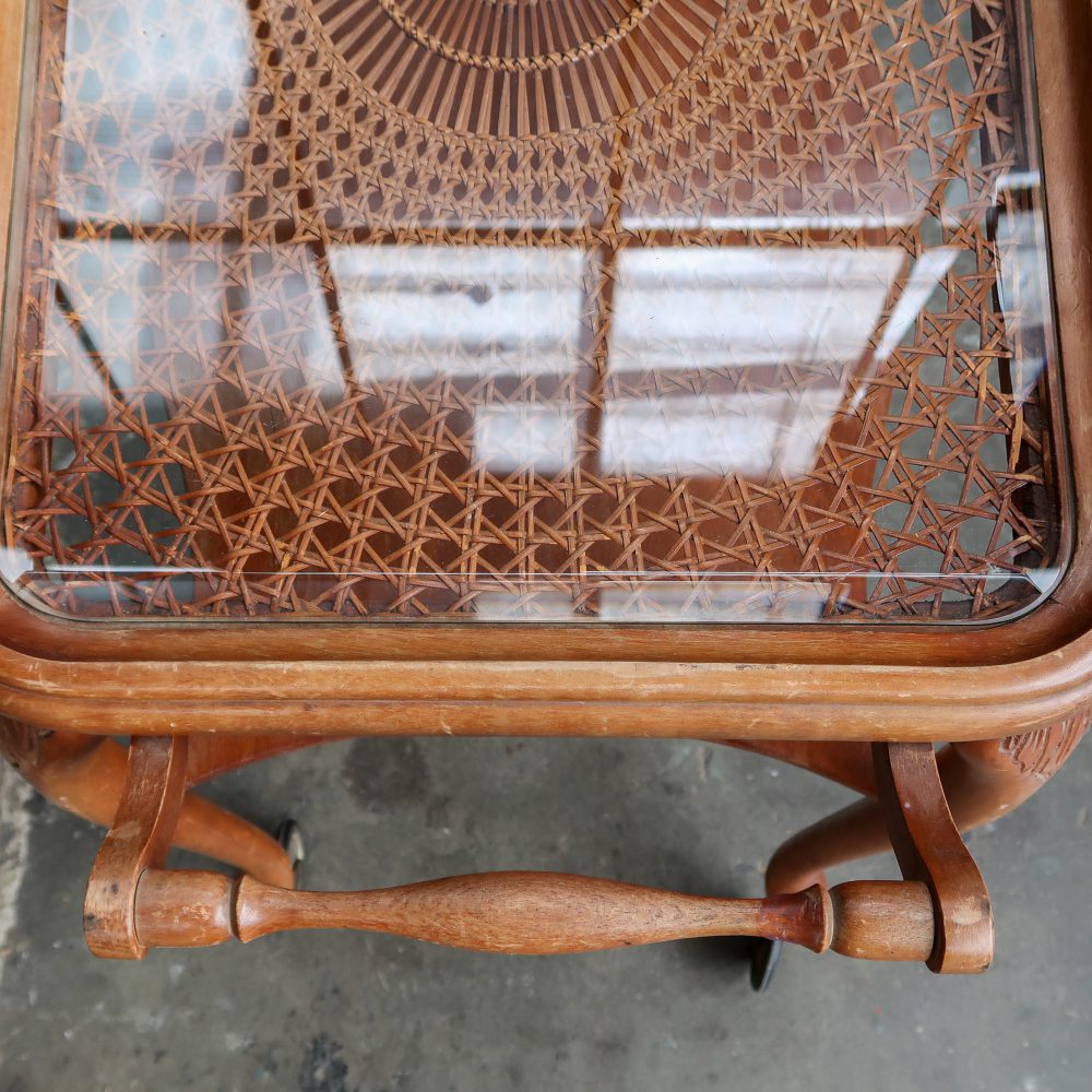 Vintage trolley met webbing blad - Afbeelding 4