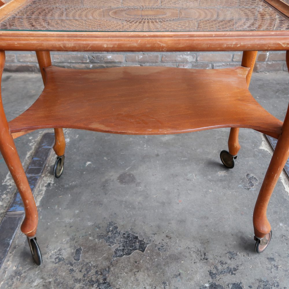 Vintage trolley met webbing blad - Afbeelding 12