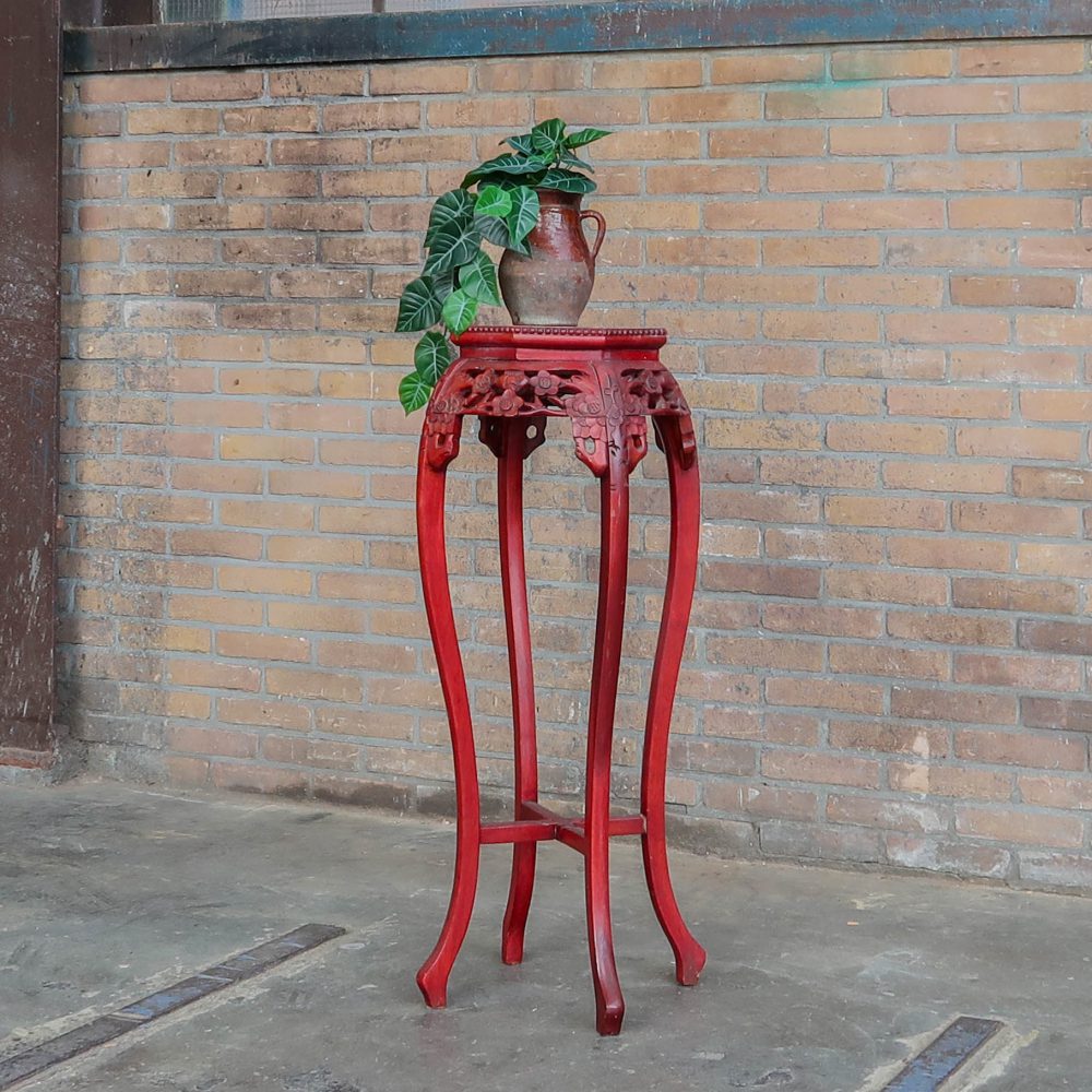 Houten piëdestal met marmer - Afbeelding 2