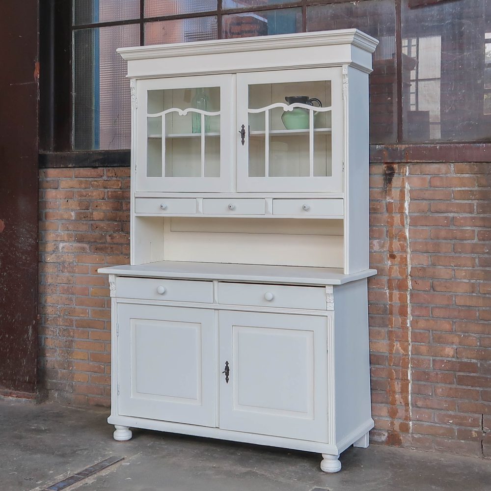 Brocante witte buffetkast - Afbeelding 2