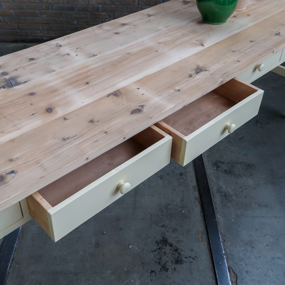 Brocante tafel met lades - Afbeelding 5