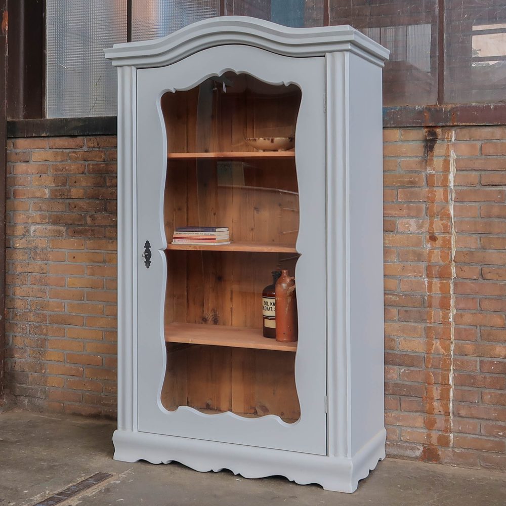 Brocante eendeurs vitrinekast - Afbeelding 2
