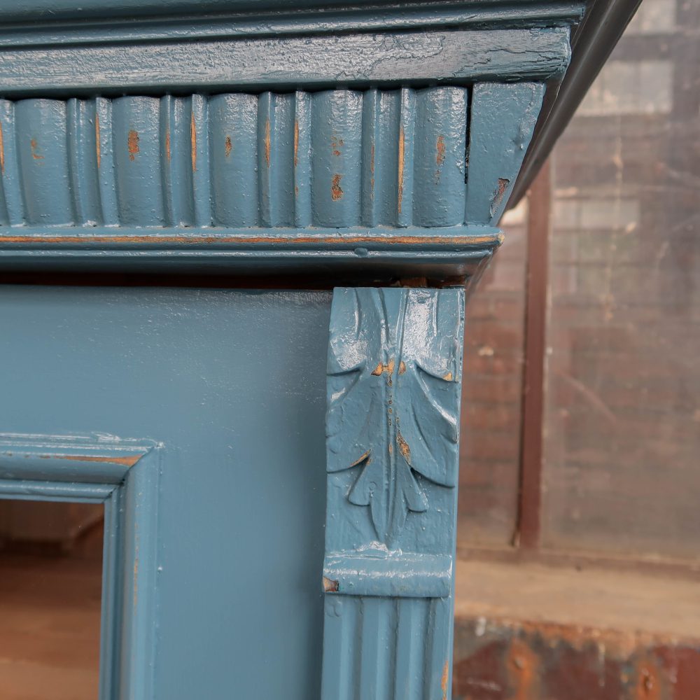 Brocante blauwe vitrinekast - Afbeelding 6