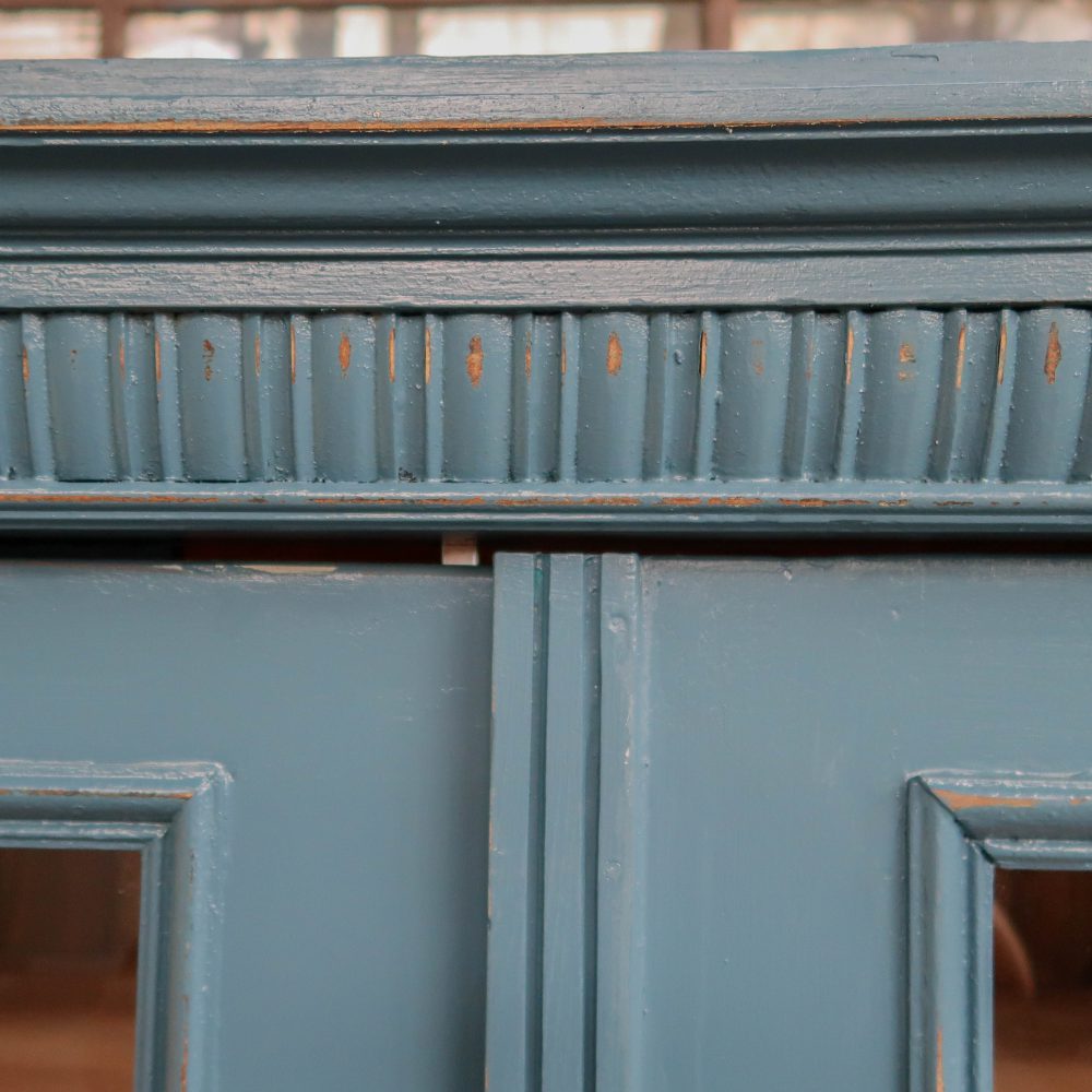 Brocante blauwe vitrinekast - Afbeelding 7