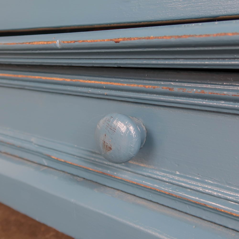 Brocante blauwe vitrinekast - Afbeelding 11