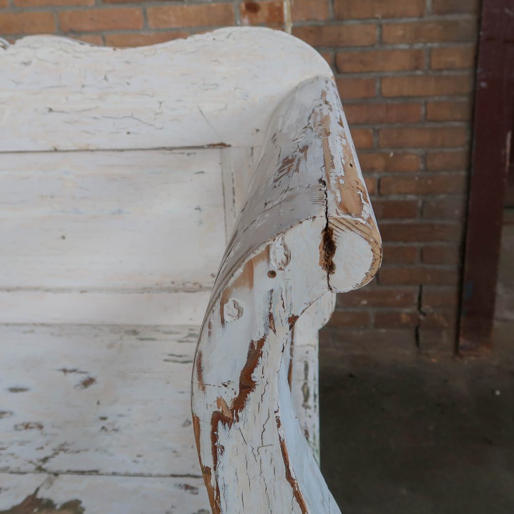 Houten witte bank - Afbeelding 5