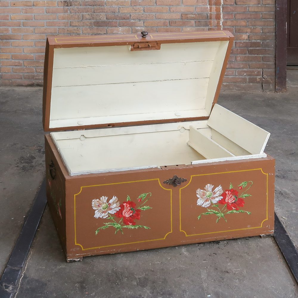 Handbeschilderde houten kist - Afbeelding 2