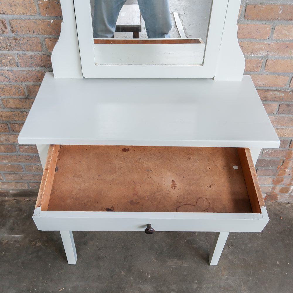 Brocante kaptafel met la - Afbeelding 3