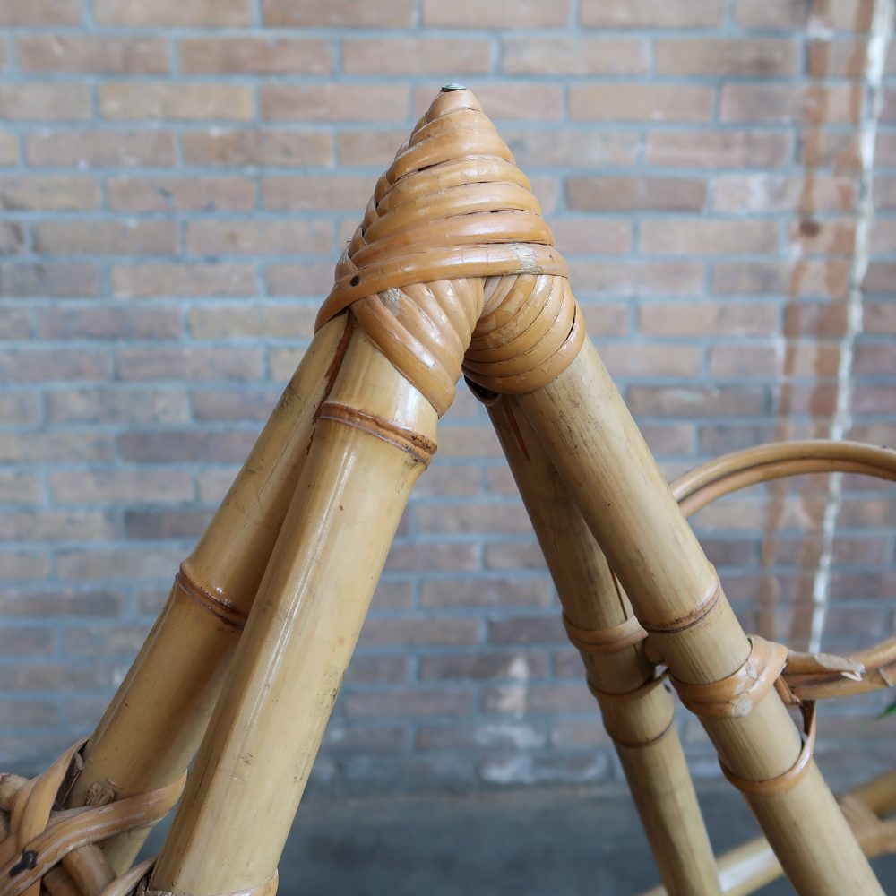 Vintage rotan plantenstandaard - Afbeelding 3