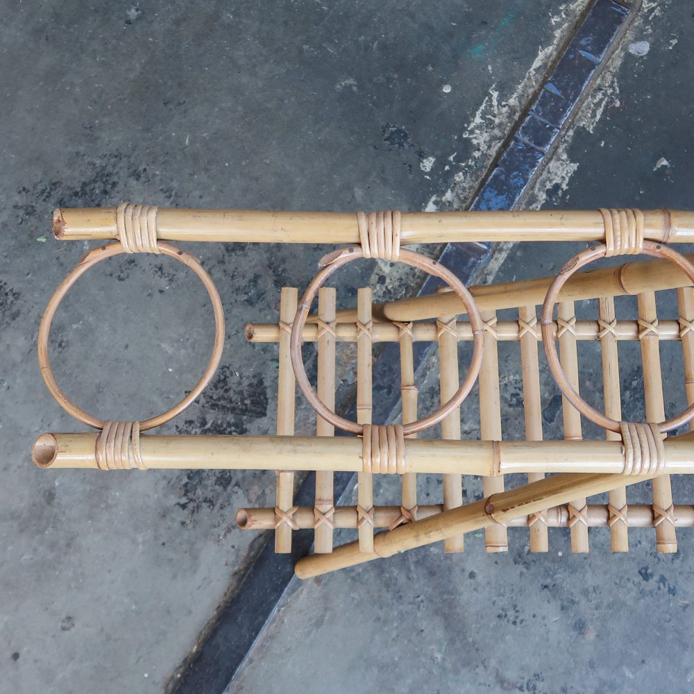Vintage rotan plantenstandaard - Afbeelding 5