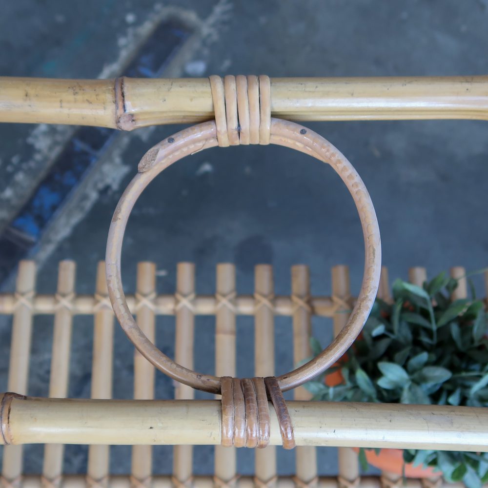 Vintage rotan plantenstandaard - Afbeelding 6