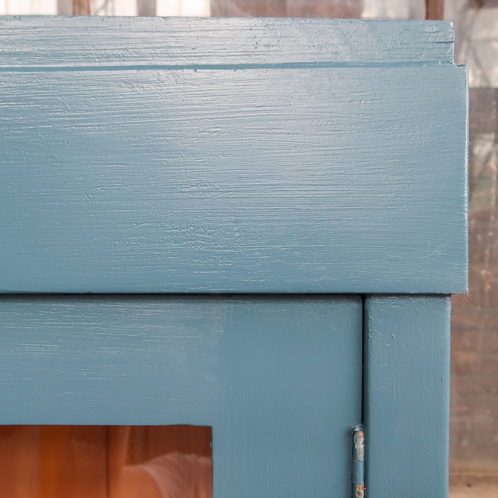 Brocante blauwe vitrinekast - Afbeelding 7