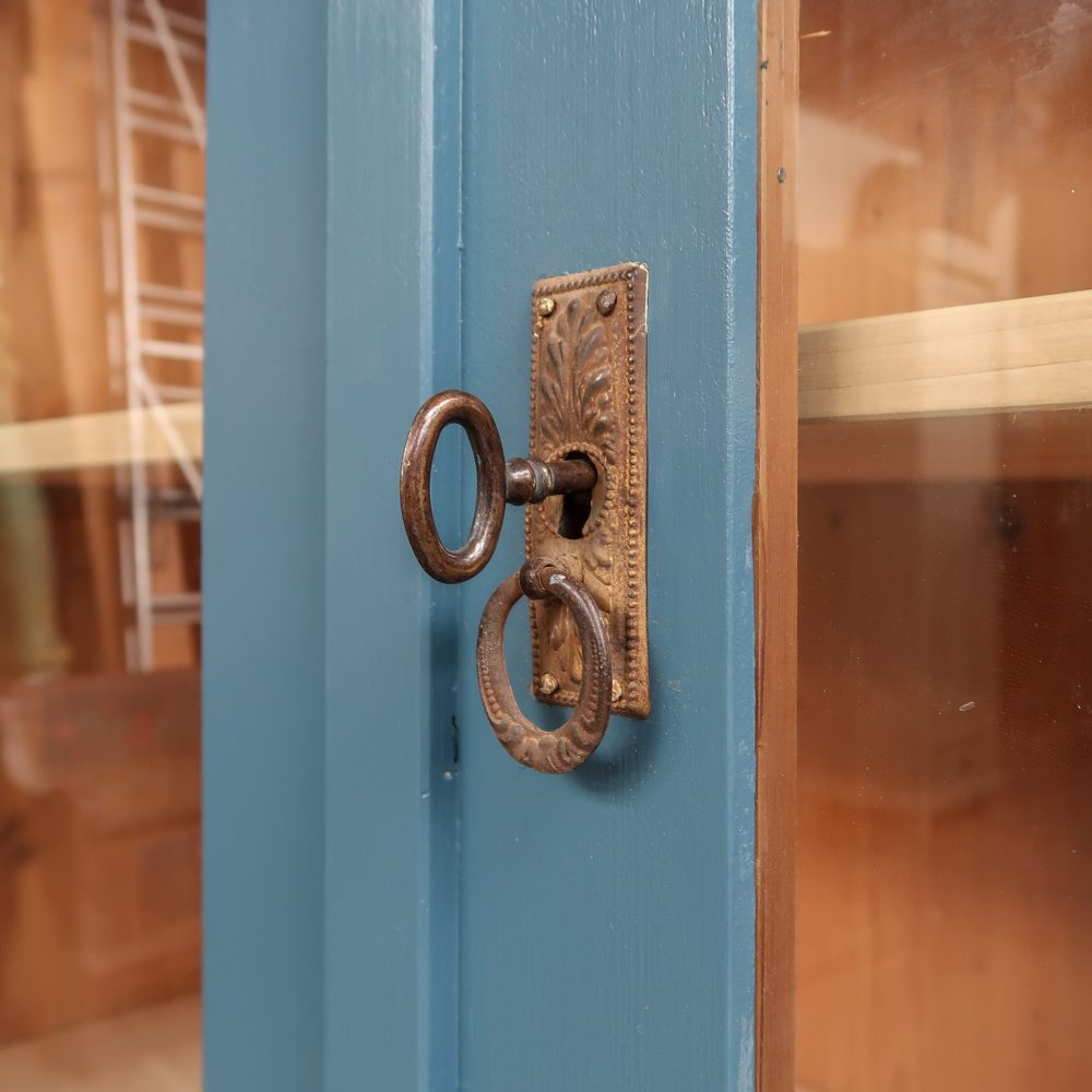 Brocante blauwe vitrinekast - Afbeelding 8